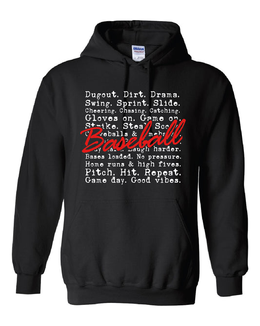 Baseball Life Youth or Adult Hoodie