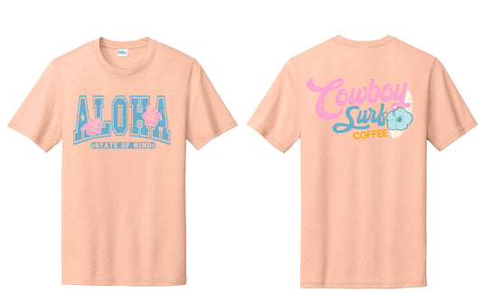Cowboy Surf Coffee Aloha Adult T-shirt