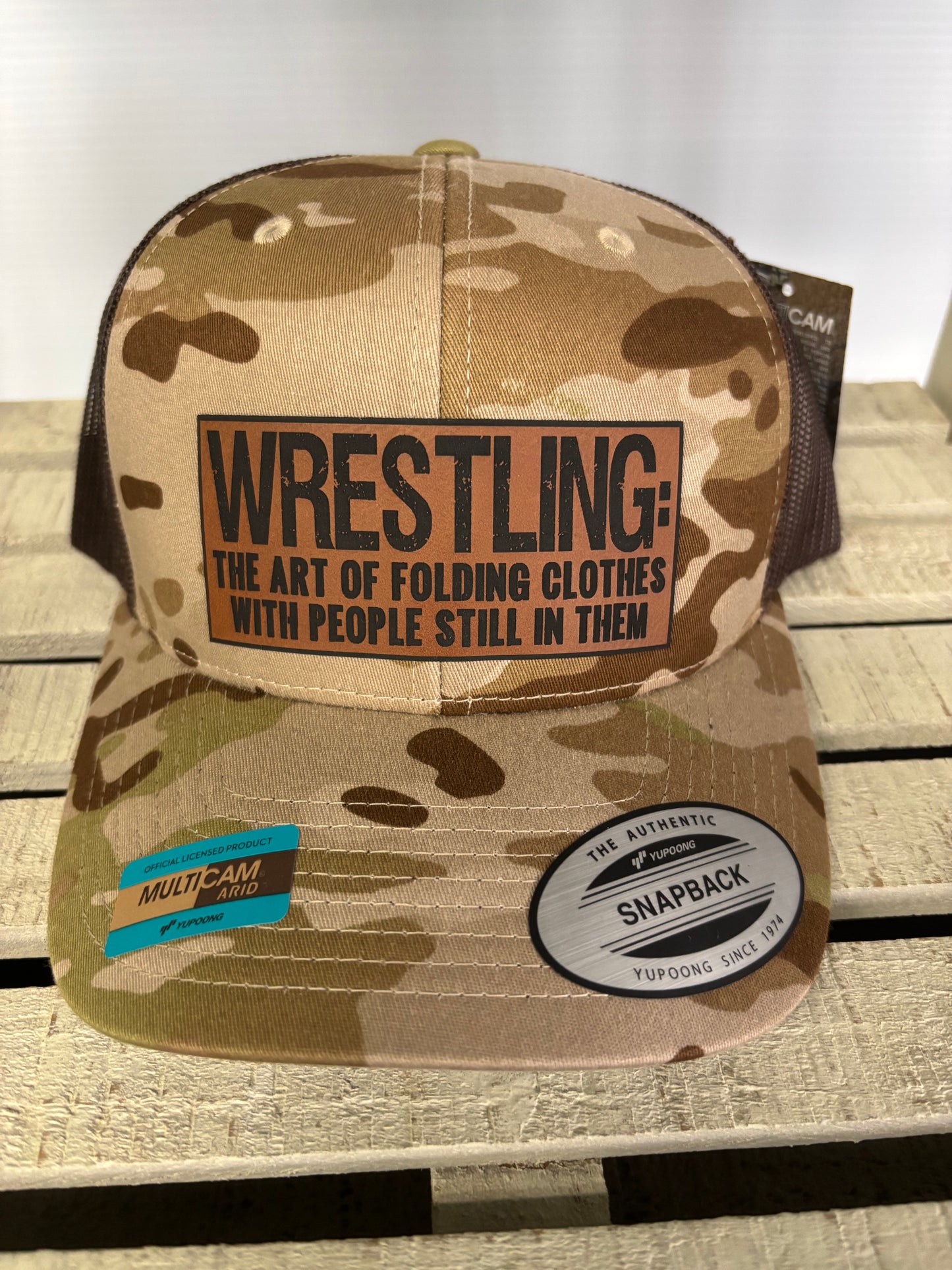 Camo Wrestling Patch Hat