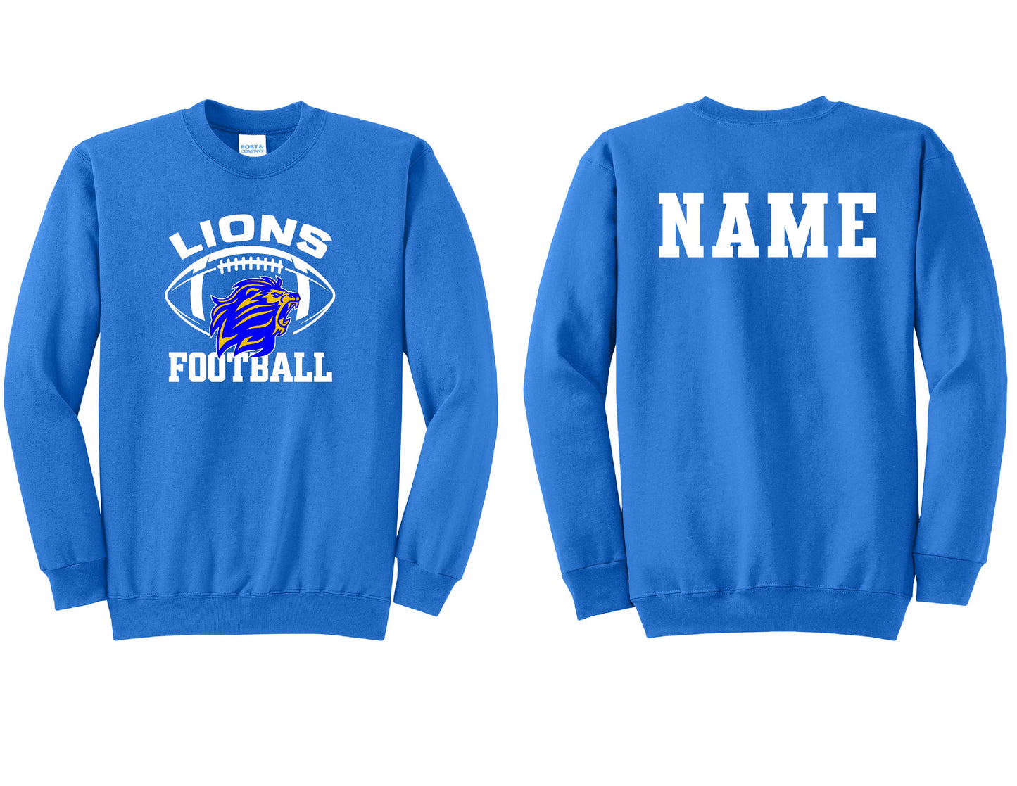 Lions Football Crewneck PERSONALIZED