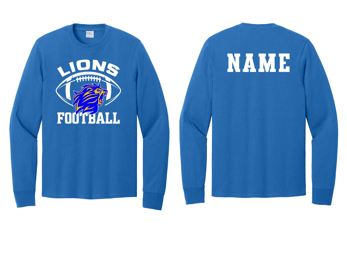 Lions Football Long Sleeve PERSONALIZED