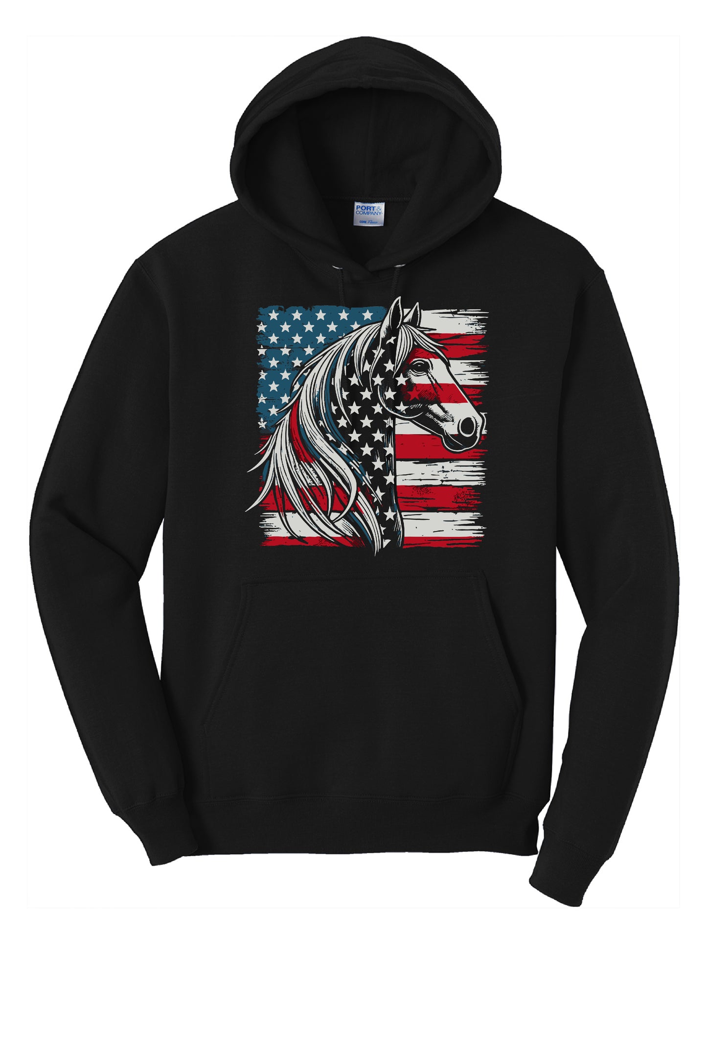 Americana Horse Hoodie or Crew