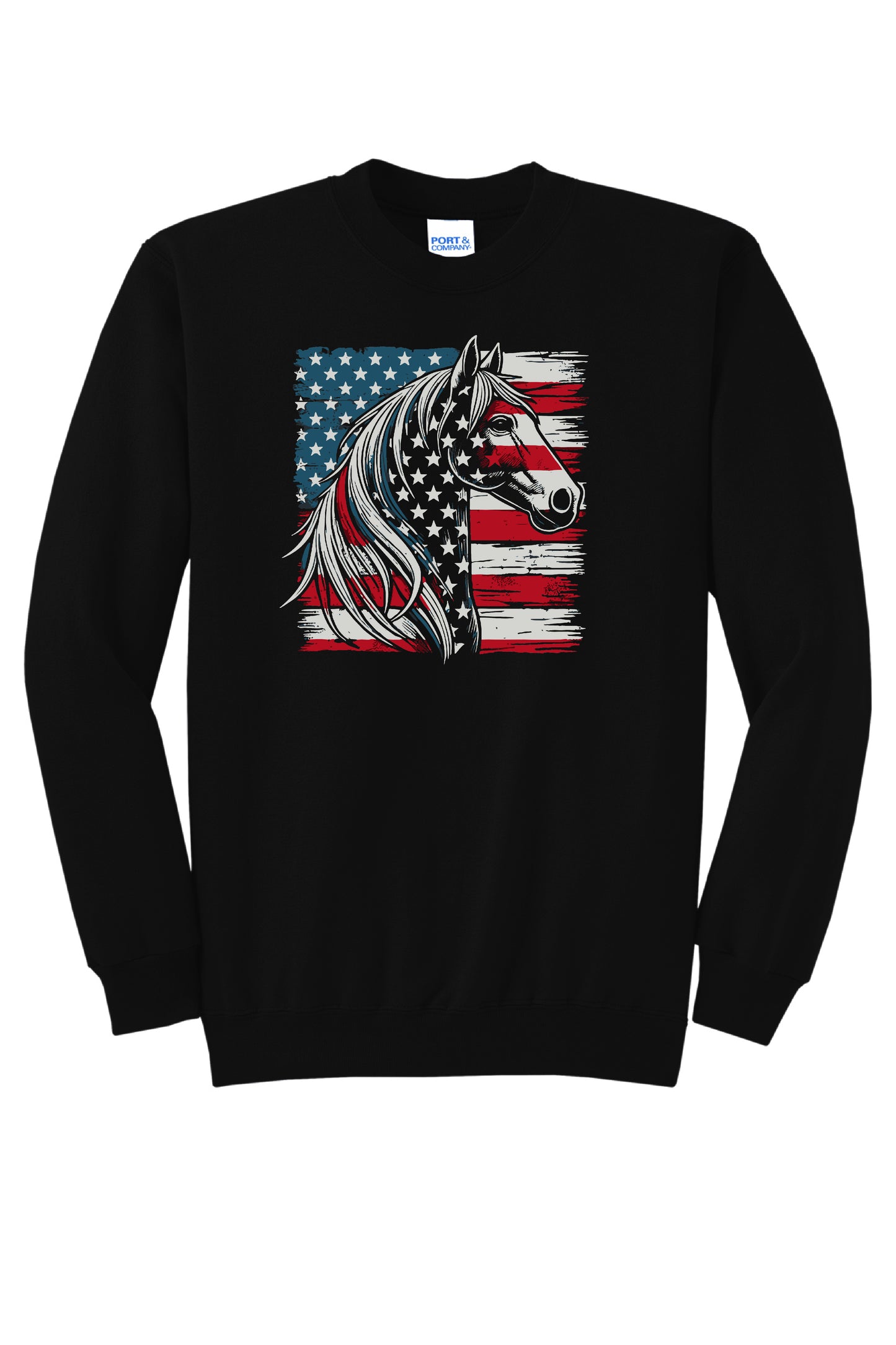 Americana Horse Hoodie or Crew