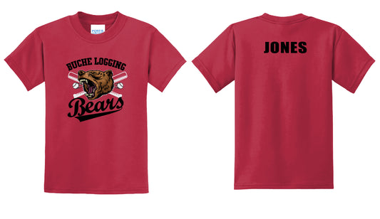 Bears Baseball Bats PERSONALIZED Youth or Adult T-Shirt