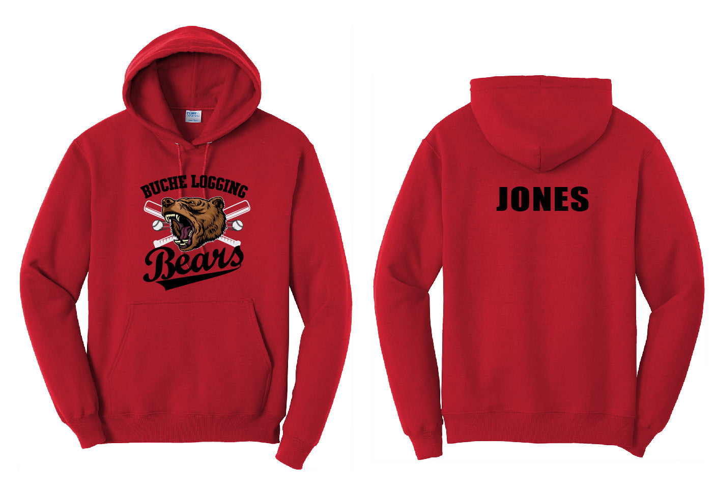 Bears Baseball Bats PERSONALIZED Youth Hoodie