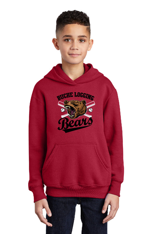 Bears Baseball Bats Youth Hoodie