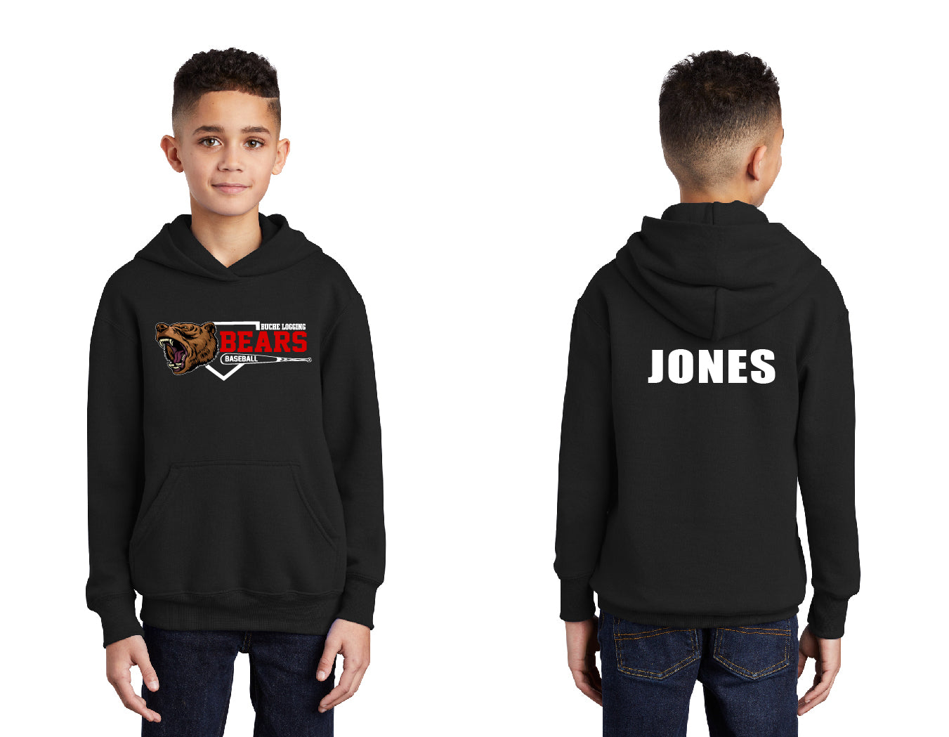 Bears Baseball Diamond PERSONALIZED Youth Hoodie