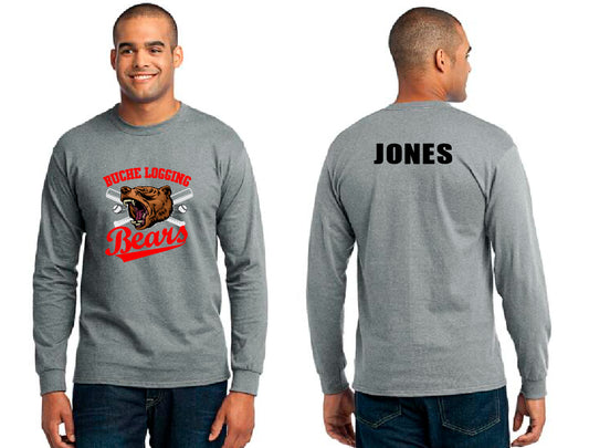 Bears Baseball Bats PERSONALIZED Adult Long Sleeve