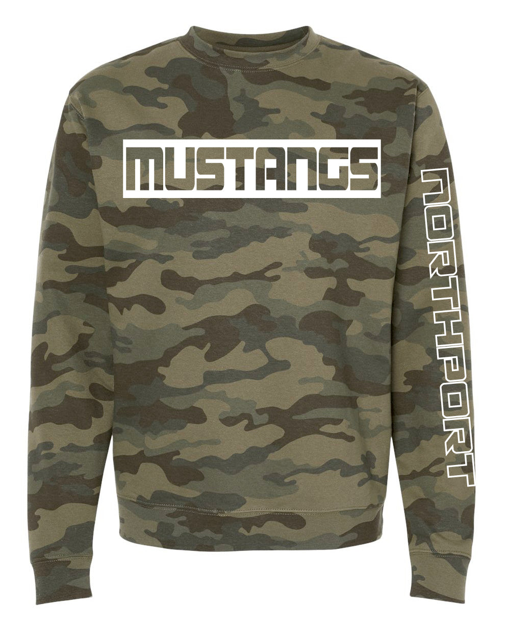Forest Camo Mustangs Crew