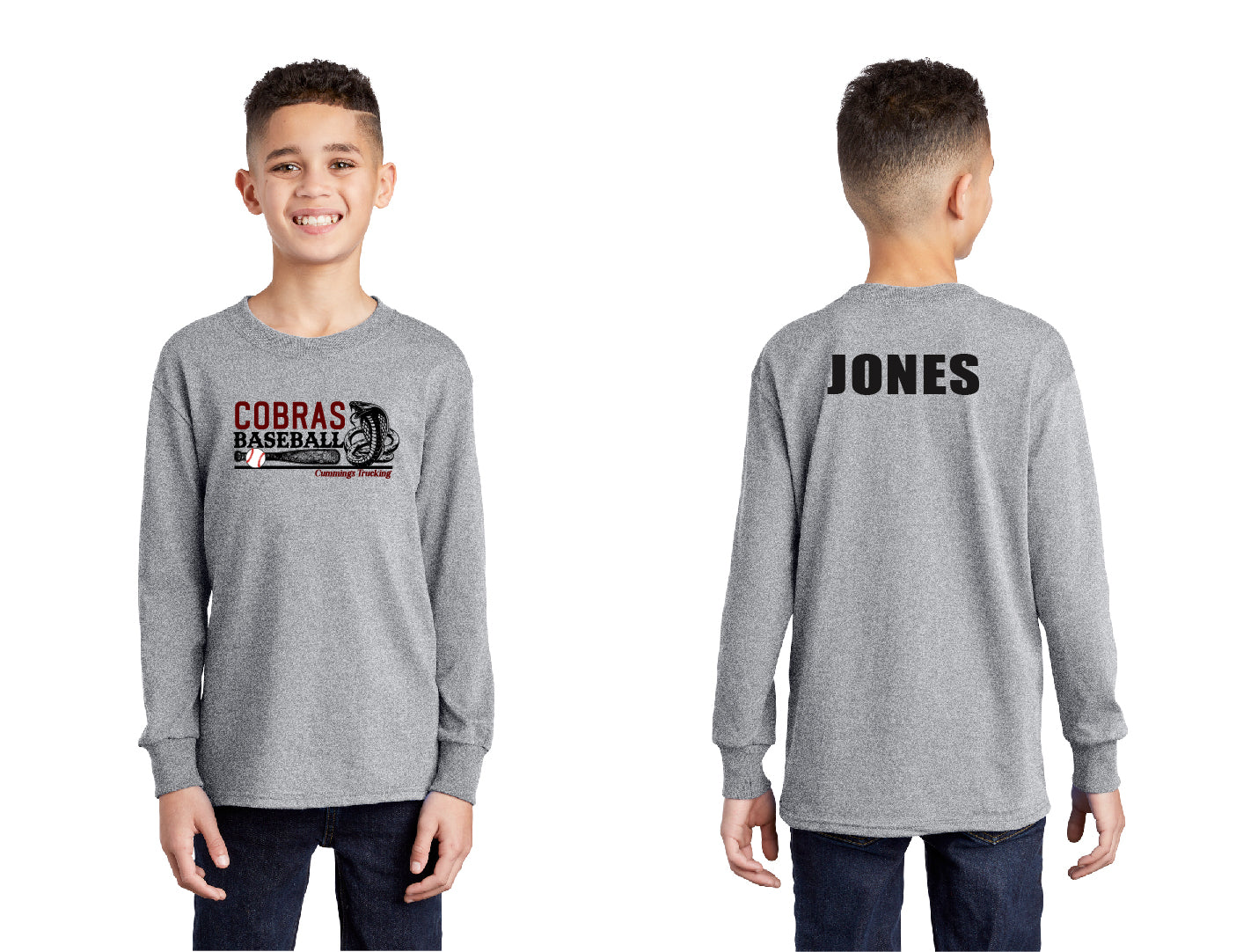 Cobras Baseball PERSONALIZED Youth Long Sleeve