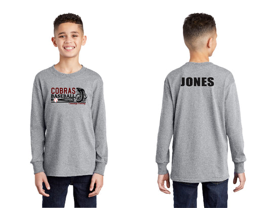 Cobras Baseball PERSONALIZED Youth Long Sleeve