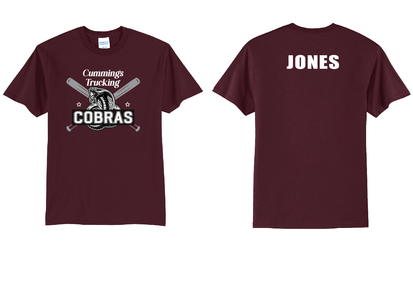 Cobras Baseball Bats PERSONALIZED Youth or Adult T-Shirt