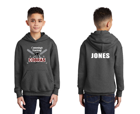Cobras Baseball Bats PERSONALIZED Youth Hoodie