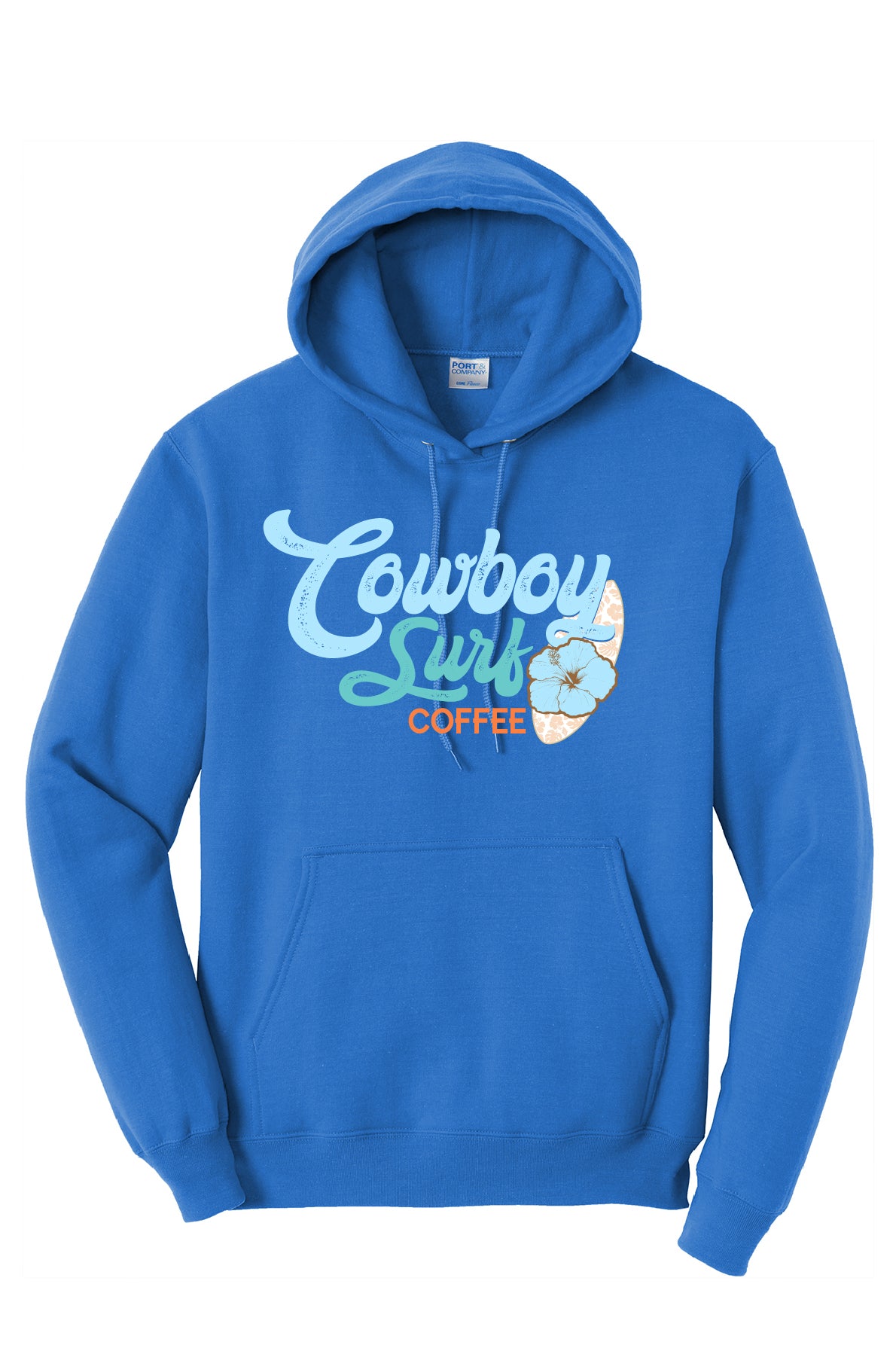 Cowboy Surf Coffee Blue Logo Youth or Adult Hoodie