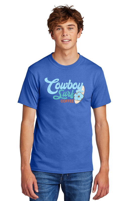 Cowboy Surf Coffee Blue Logo Youth or Adult T-shirts