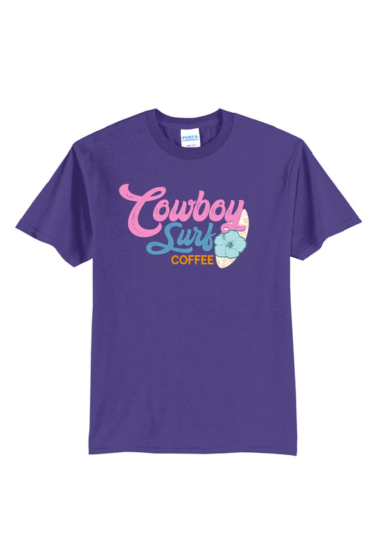 Cowboy Surf Coffee Pink Logo Youth or Adult T-shirts