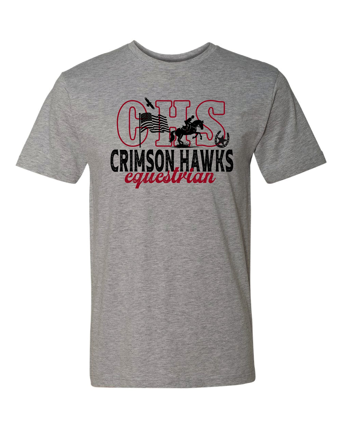 CHS Crimson Hawk Equestrian Colored T-Shirt
