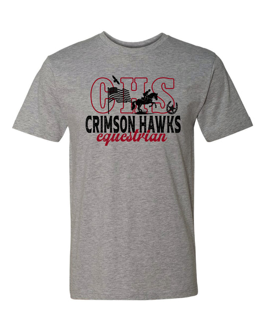 CHS Crimson Hawk Equestrian Colored T-Shirt