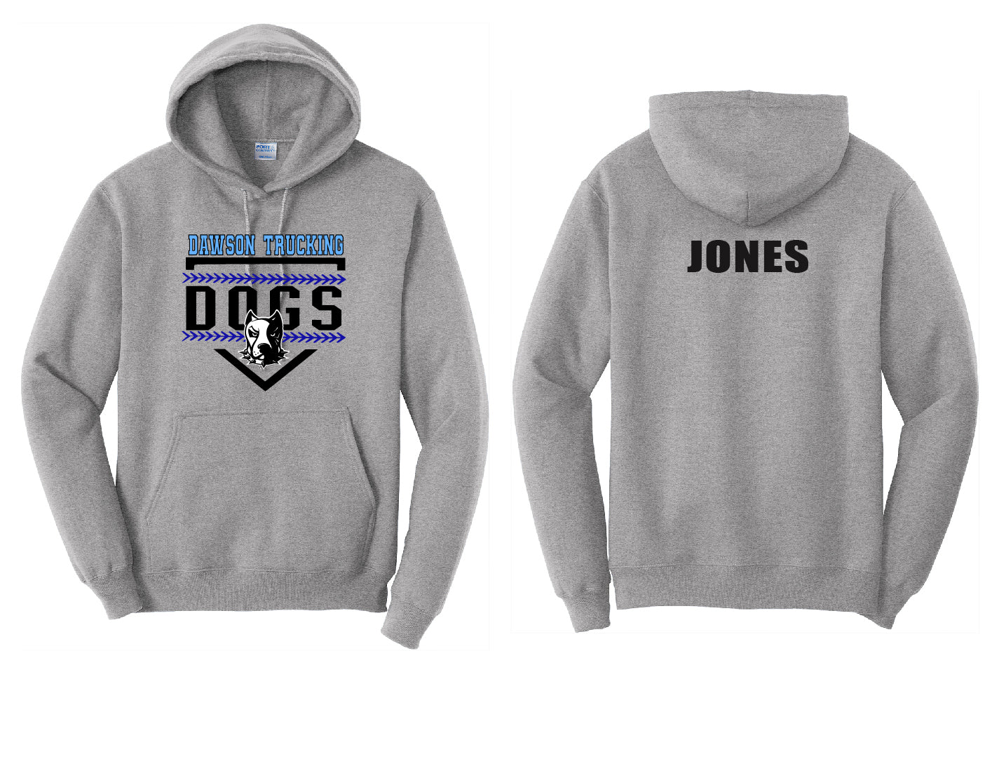 Dogs Baseball Seams PERSONALIZED Adult Hoodie