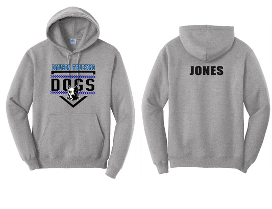 Dogs Baseball Seams PERSONALIZED Adult Hoodie