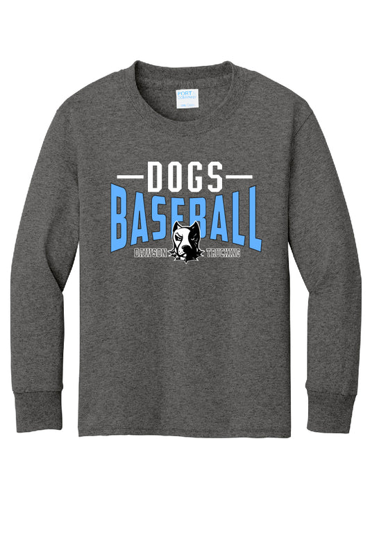 Dogs Baseball Stripe Youth Long Sleeve