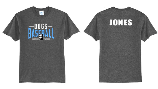 Dogs Baseball Stripes PERSONALIZED Youth or Adult T-Shirt