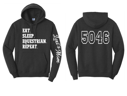 Eat Sleep Equestrian PERSONALIZED Hoodie