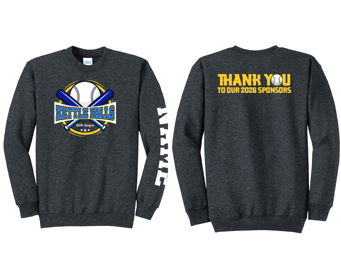 KF Little League Dark Gray Crewneck