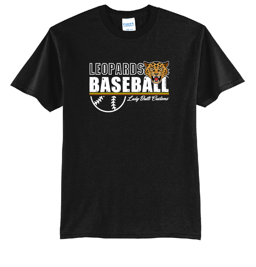Leopards Baseball Stripe Youth or Adult T-Shirt