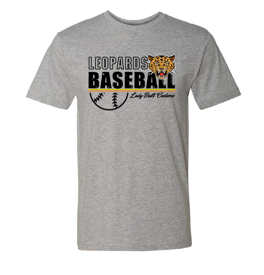 Leopards Baseball Stripe Youth or Adult T-Shirt