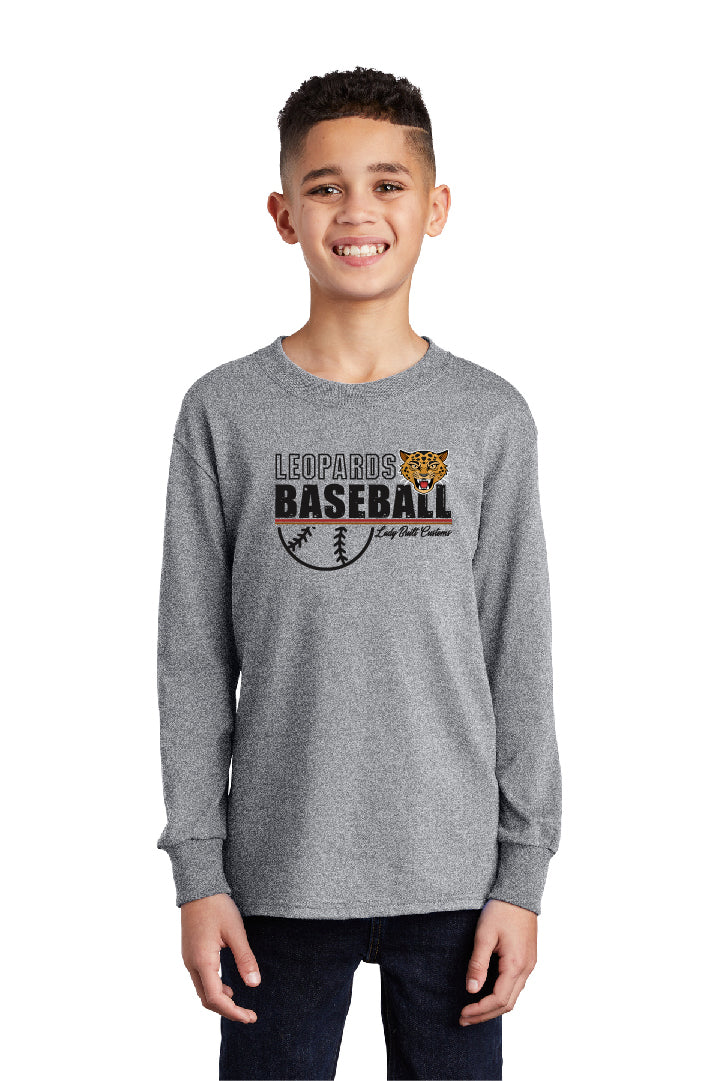 Leopards Baseball Stripe Youth Long Sleeve