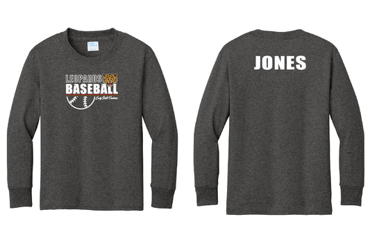 Leopards Baseball Stripe PERSONALIZED Adult Long Sleeve