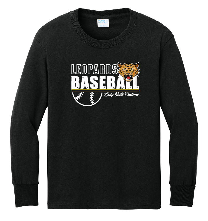 Leopards Baseball Stripe Adult Long Sleeve