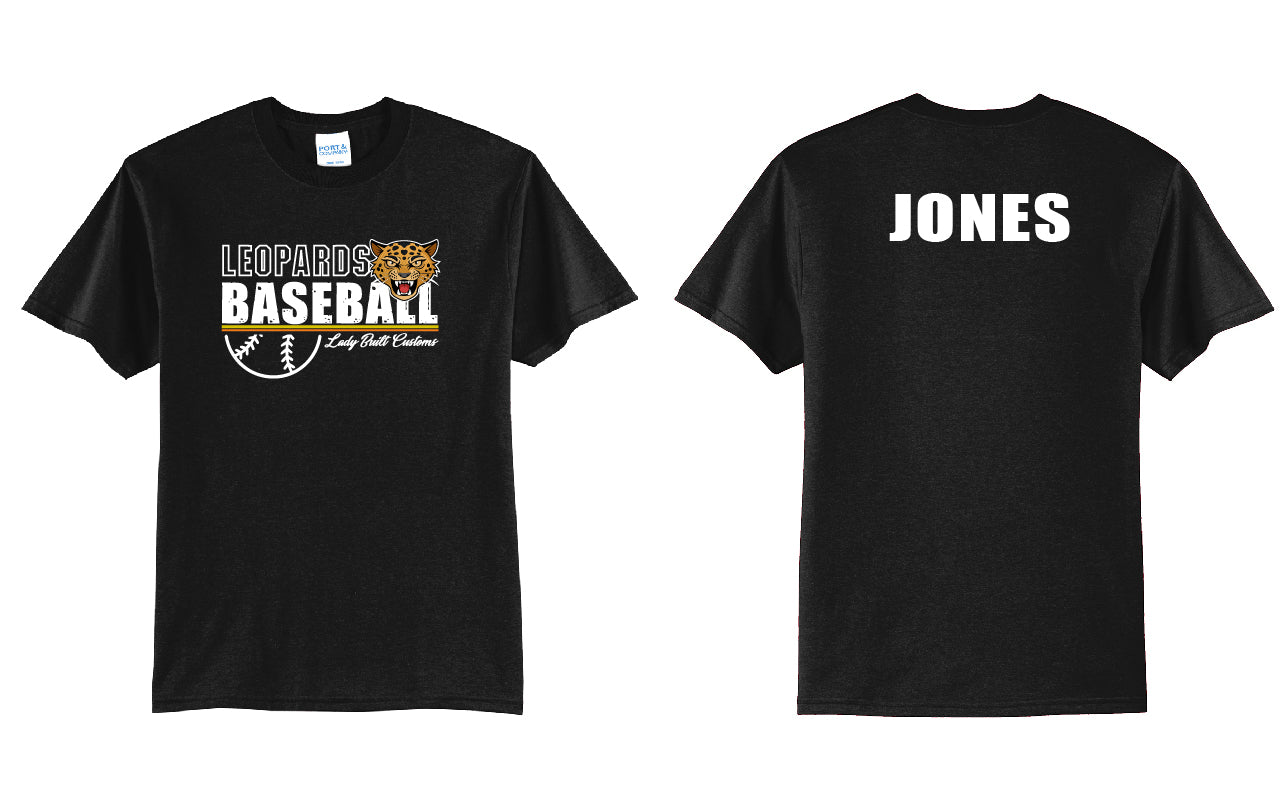 Leopards Baseball Stripe PERSONALIZED Adult T-Shirt