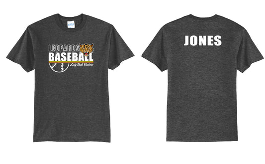 Leopards Baseball Stripe PERSONALIZED Adult T-Shirt