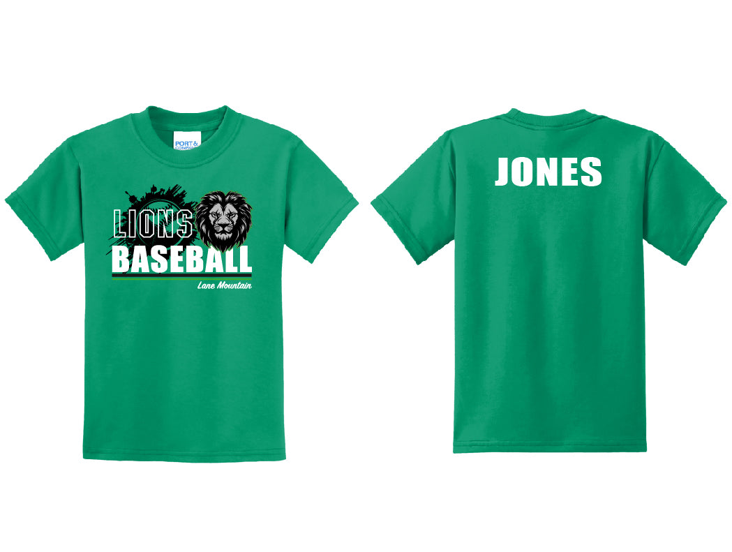 Lions Baseball PERSONALIZED Youth or Adult T-Shirt