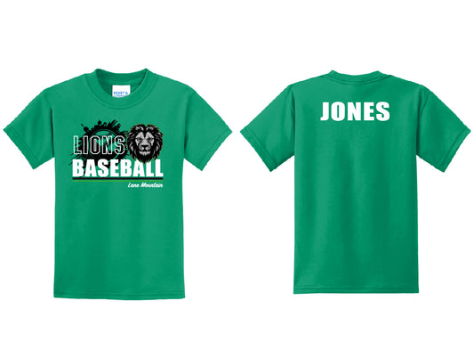 Lions Baseball PERSONALIZED Youth or Adult T-Shirt