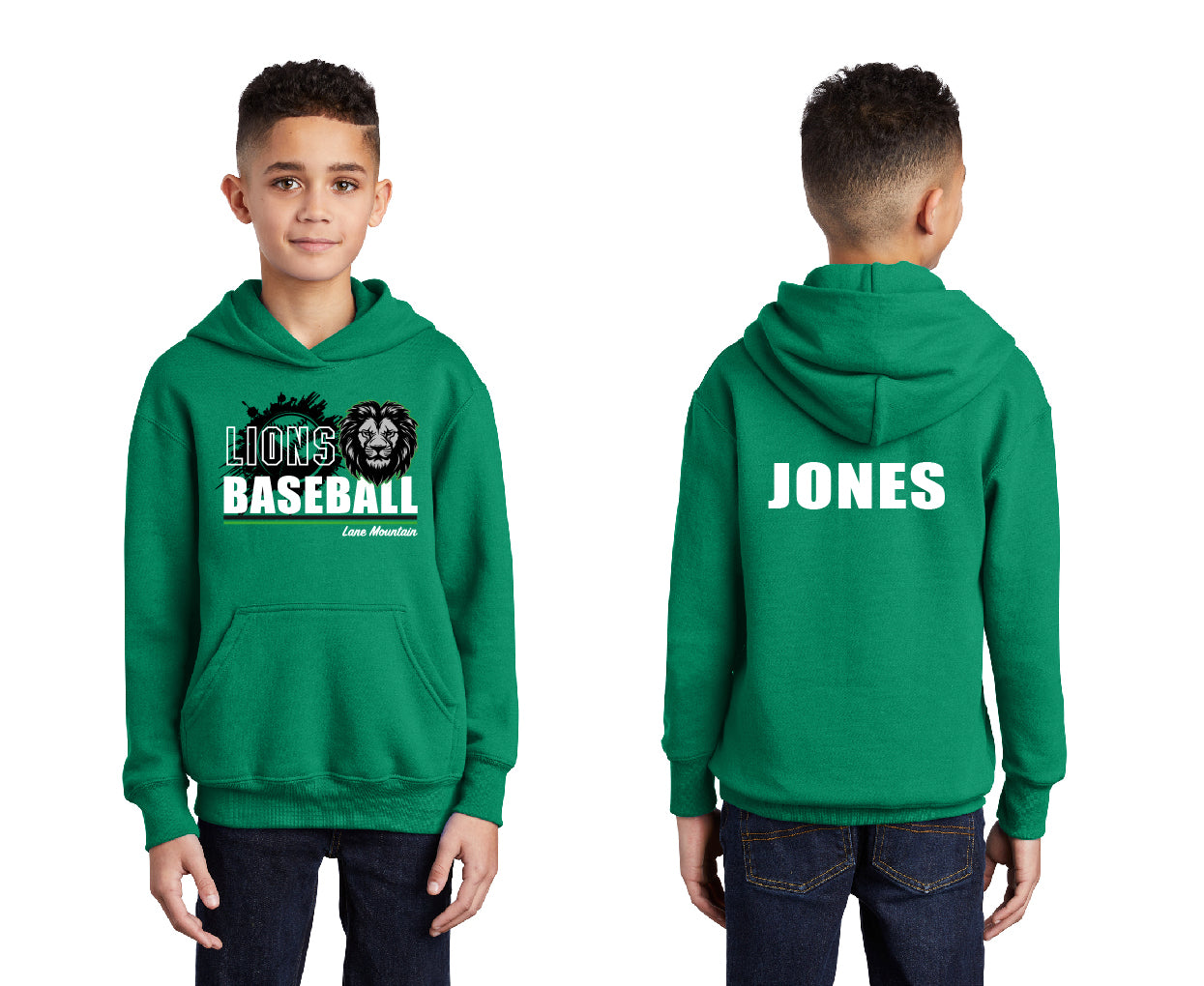 Lions Baseball PERSONALIZED Youth Hoodie