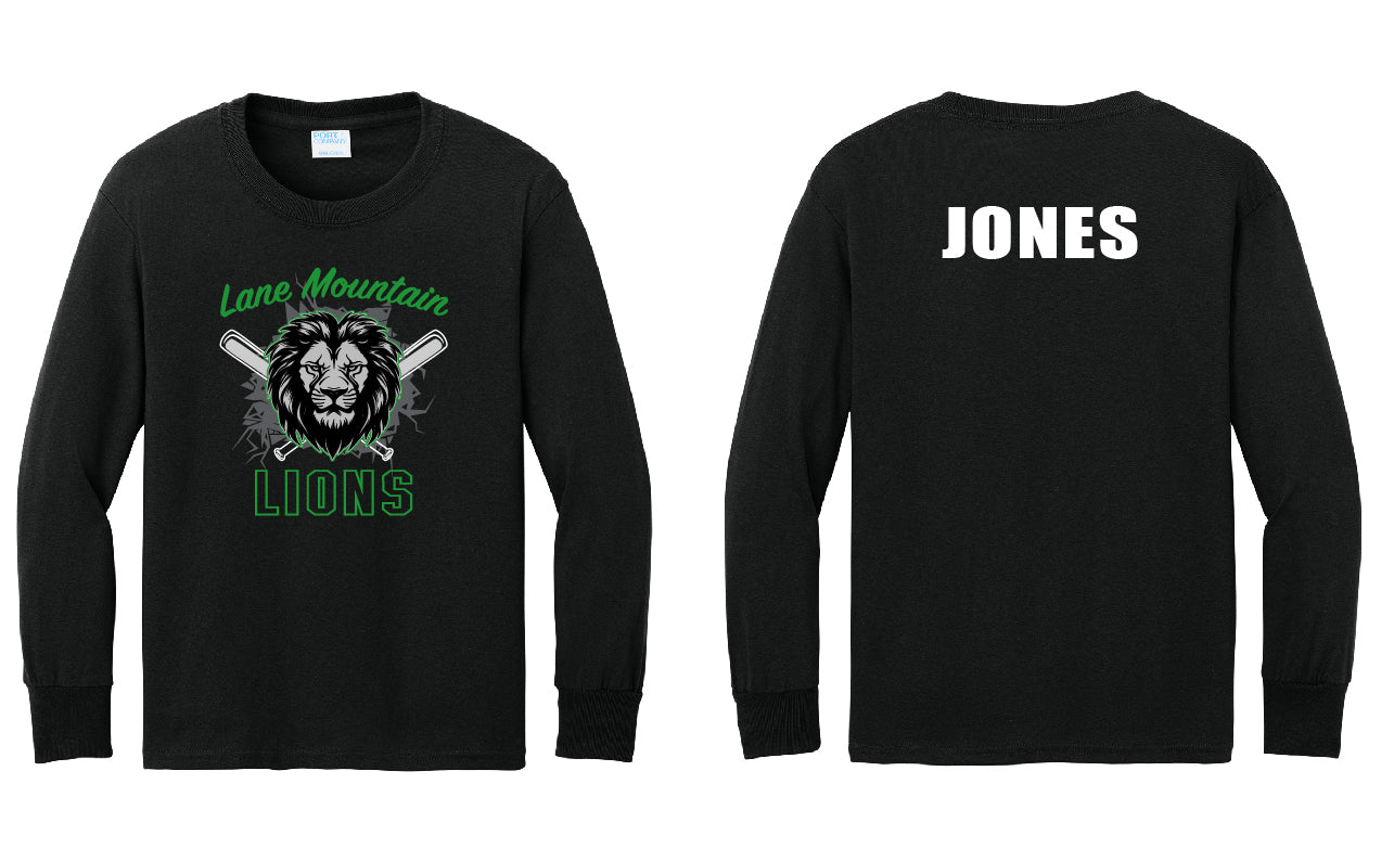Lions Baseball Bats PERSONALIZED Youth or Adult Long Sleeve