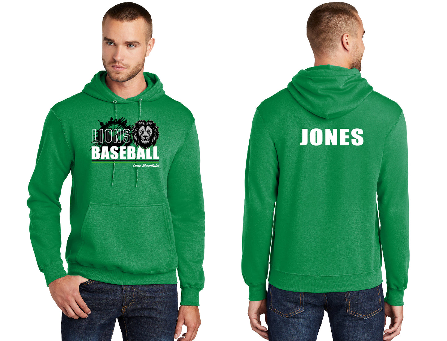 Lions Baseball PERSONALIZED Adult Hoodie