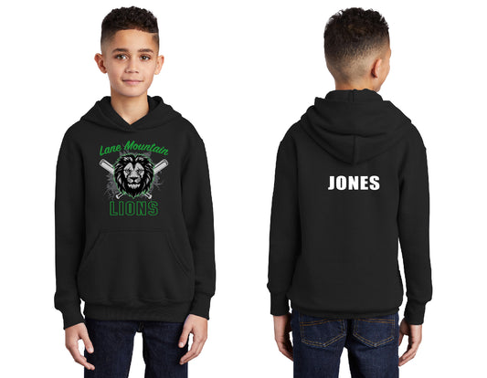 Lions Baseball Bats PERSONALIZED Youth Hoodie