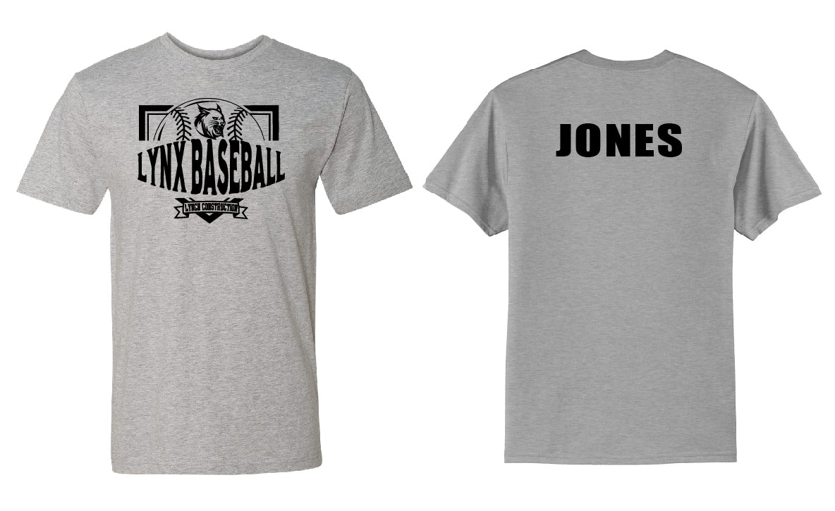 Lynx Baseball PERSONALIZED Youth or Adult T-Shirt