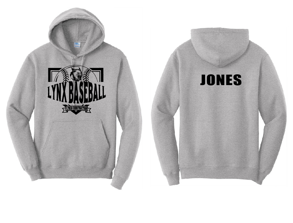 Lynx Baseball PERSONALIZED Adult Hoodie