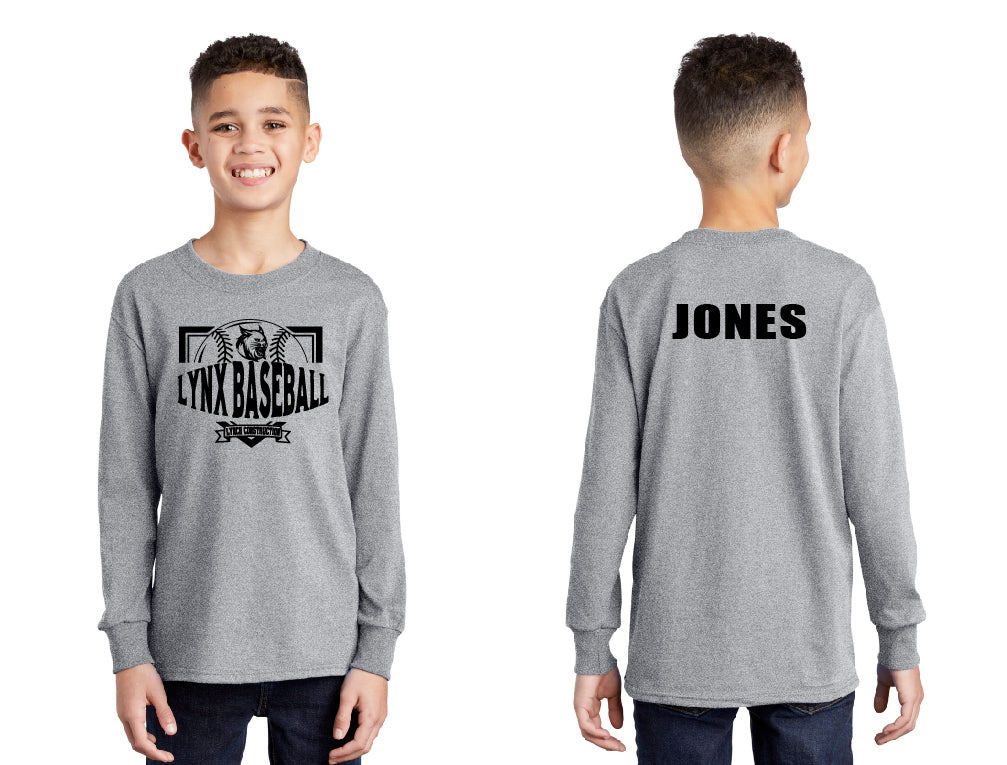 Lynx Baseball PERSONALIZED Youth Long Sleeve