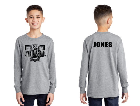 Lynx Baseball PERSONALIZED Youth Long Sleeve