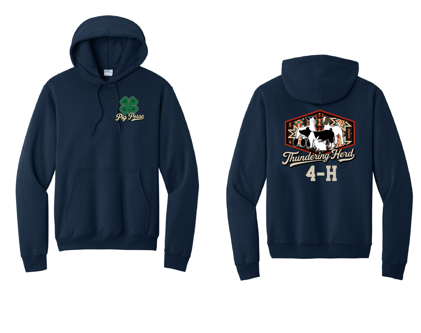 Thundering Herd Youth or Adult Navy Hoodie