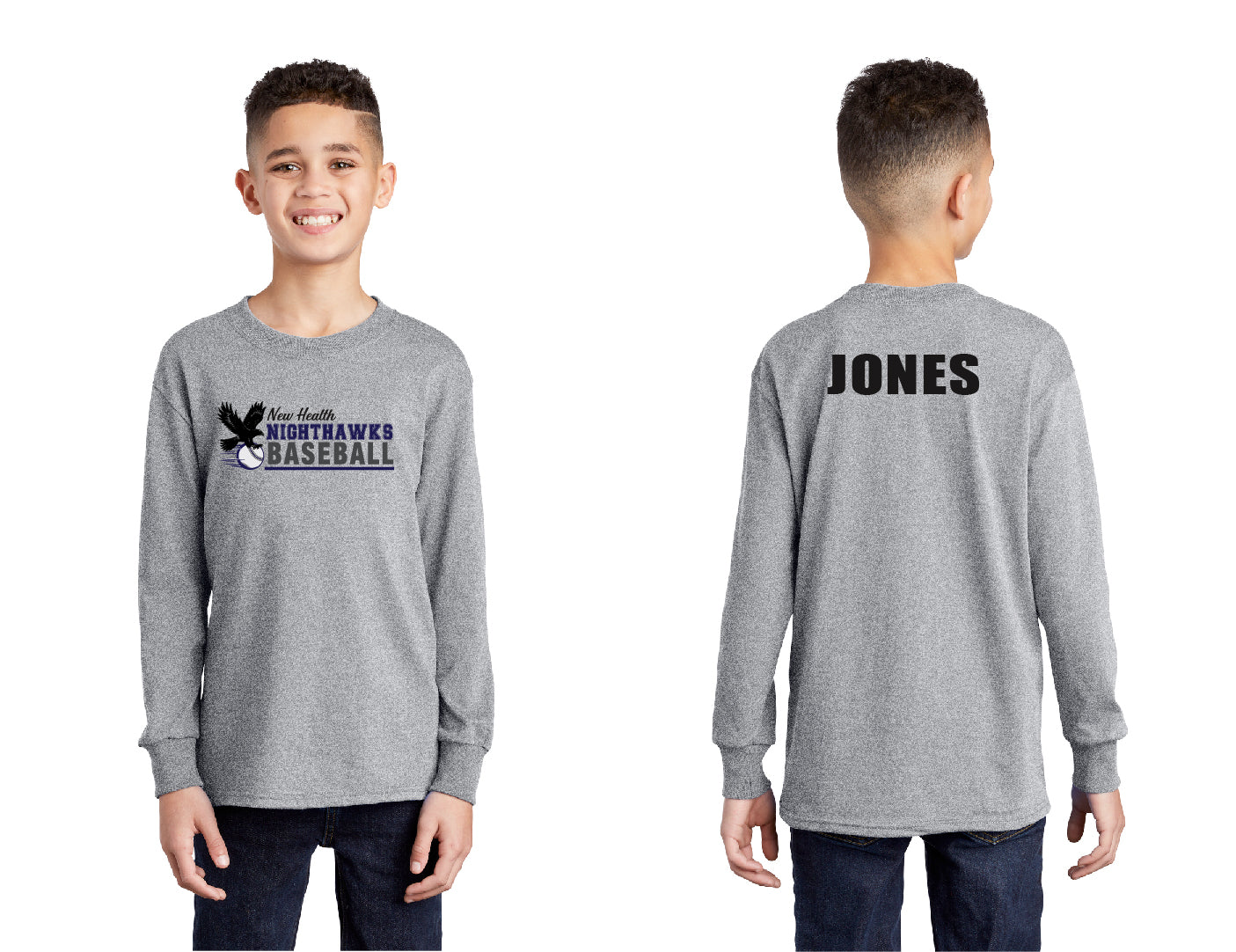 Nighthawks Baseball Stripe PERSONALIZED Youth Long Sleeve