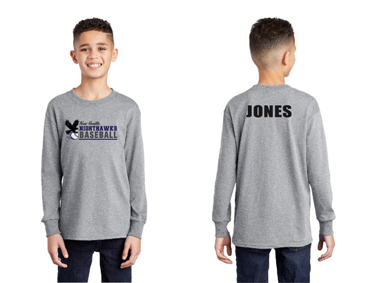 Nighthawks Baseball Stripe PERSONALIZED Youth Long Sleeve