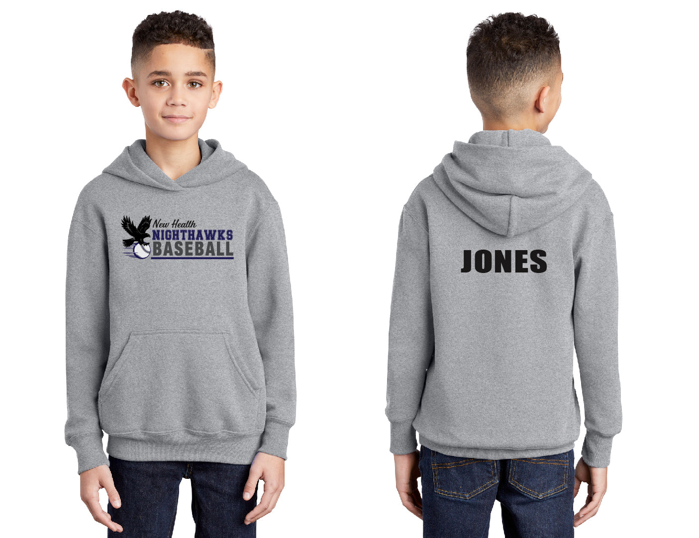 Nighthawks Baseball Stripe PERSONALIZED Youth Hoodie