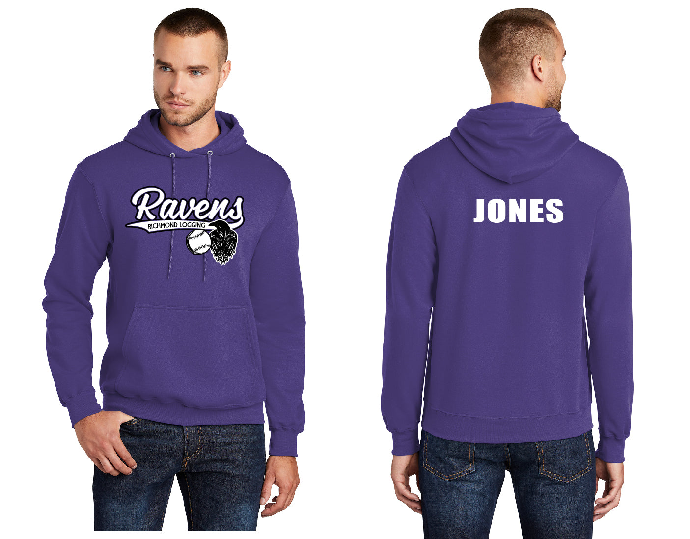Ravens Baseball PERSONALIZED Adult Hoodie